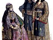 Woman from Damascus, Muslim woman from Mecca, and Fellah woman from Damascus. Late nineteenth century.