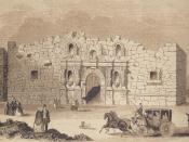 English: This is a drawing of the Alamo Mission in San Antonio. It was first printed in 1854 in Gleason's Pictorial Drawing Room Companion and was reprinted in Frank Thompson's 2005 