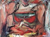 Willem De Kooning, Woman V, 1952–1953. De Kooning's series of Woman paintings in the early 1950s caused a stir in the New York City avant-garde circle.