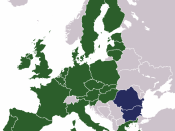 English: Map showing the states which joined the EU in 2007, along side those already members.