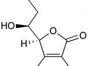 Chemical structure of ascorbic acid, (aka vitamin C)