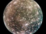 Callisto from space. In “The Callistan Menace” Callisto has an atmosphere and native life forms.