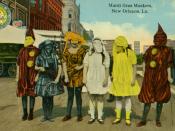 Mardi Gras maskers; circa 1915 postcard