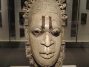 Pendant Mask: Iyoba, 16th century Nigeria; Edo, Court of Benin Ivory, iron, copper (?); H. 9 3/8 in. (23.8 cm) Metropolitan Museum of Art