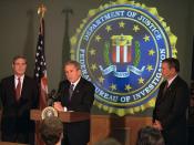 911: President George W. Bush Tours Federal Bureau of Investigation (FBI) Headquarters, 09/25/2001.