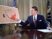 Ronald Reagan gives a televised address from the Oval Office, outlining his plan for Tax Reduction Legislation in July 1981.