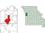 The location of Lee's Summit in relation to counties and state