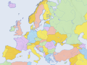 English: Map of countries in Europe and the surrounding region