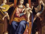 Workshop of Bernardino Luini: Madonna and Child Enthroned with Angels, Brooklyn Museum