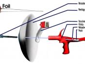 English: Exploded view of a modern fencing foil. Visconti grip with bayonet style bodycord plug. Created by Strydermike 20050722 Category:Fencing images mk:Слика:Floret-anatomija.png