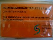 Unopened box of potassium iodate tablets, which is not FDA approved for radiation emergencies, produced by the Department of Health and Children, Republic of Ireland.