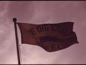 Company Flag in Front of the Headquarters of the Virginia-Pocahontas Coal Company near Richlands, Virginia, in the Southwestern Part of the State 04/1974