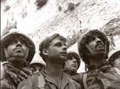 The iconic image of Israeli soldiers shortly after the capture of the Wall during the Six-Day War
