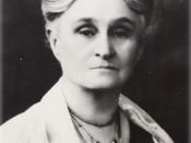 This is a portrait photograph of Edith Cowan (1861–1932), first woman elected to an Australian parliament. The original photograph is a black and white photoprint 20.3 x 15.2 cm, with a white border.
