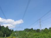 BC Hydro high voltage transmission lines in Coquitlam.