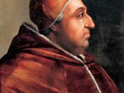 Portrait of Pope Alexander VI. Painting located at Corridoio Vasariano (museum) in Florence (Firenze), Italy. Measures of painting: 59 x 44 cm.