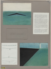 English: Maya Lin's original competition submission for the Vietnam Veterans Memorial in Washington, D.C. Architectural drawings and a one page written summary.