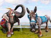 Democratic Donkey & Republican Elephant - Caricatures