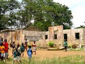 English: A school in Koindu damaged during the Sierra Leone Civil War by RUF rebel forces.