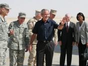 President George W. Bush at Al Asad Airbase declaring victory in Anbar Province, September 2007.