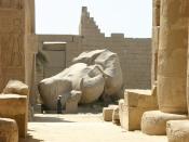 Temple of a million years of Rameses II, Luxor, Egypt. Ozymandias statue.