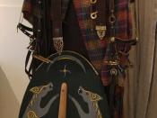 English: Celtic warrior`s garments, replicas. In the museum Kelten-Keller, Rodheim-Bieber, Germany. I asked the responsible person at the entrance for the permission to take the photo, which he granted me. Deutsch: Tracht und Ausrüstungsgegenstände eines 