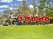 English: Australian Army Band Kapooka performing at Stress Less Day (Part of Mental Health Week) in the Victory Memorial Gardens.