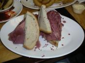 English: A corned beef sandwich from the Carnegie Deli.