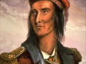 This 1848 drawing of the famous Chief Tecumseh was based on a sketch made in 1808.