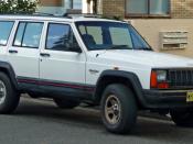 English: 1994–1997 Jeep Cherokee (XJ) Sport, photographed in Cronulla, New South Wales, Australia.