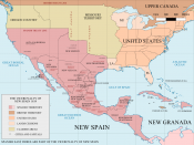 English: Viceroyalty of New Spain Location in 1819 (without Philippines) Español: Localidad del Virreinato de Nueva España en 1819 (sin las Islas Filipinas)