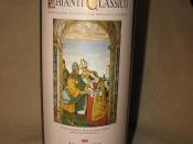 A bottle of the Italian wine Chianti Classico made from Sangiovese