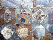 Opus sectile (marble floor inlay) from a house in Herculaneum in Italy.