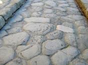 Surface of a roman road in Herculaneum, which was buried by the eruption of mount Vesuvius 79 AD