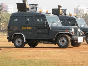 English: Armored Bullet Proof vehicles of the Commando force of the Mumbai Police, India. Photo taken at the Republicday parade in Mumbai