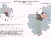 Coxcomb chart by Florence Nightingale illustrating causes of mortality during the Crimean War (1857)