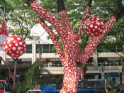 Yayoi Kusama - Ascension of Polkadots on the Trees, during the Singapore Biennale 2006.
