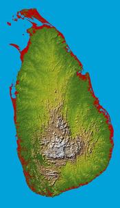 An enlargeable topographic map of Sri Lanka