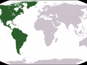World map depicting America