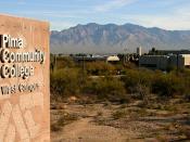 English: Pima Community College West Campus in Tucson, from the corner of Anklam Road and Greasewood Road, looking northeast.
