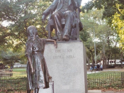 Dickens and Little Nell (1890), a statue by Francis Edwin Elwell in Clark Park