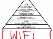 Maslow's hierarchy of needs: Self-actualisation, Self-esteem, Love, Safety, Physiology and ...WiFi!
