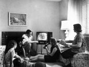 Family watching television, c. 1958