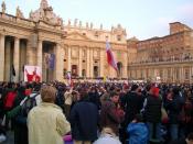English: Pope John Paul II's funeral. View from the crowd
