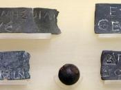 Pinakia, identification tablets (name, father's name, deme) used for tasks like jury selection, Museum at the Ancient Agora of Athens