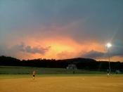 English: The skyline before a thunderstorm during a recreational USSSA slow pitch softball game in Spelter, West Virginia