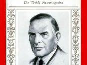 English: George Nelson Peek, first Administrator of the U.S. Agricultural Adjustment Administration, on the cover of Time magazine on Nov. 6, 1933