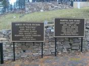 English: Memorial plaques situated at the base of where Wild Bill Hickok and Calmity Jane are now buried