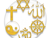 Symbol of the major religions of the world: Judaism, Christianity, Taoism, Hinduism, Buddhism and Islam.