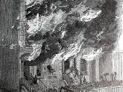 English: photo of rioters attacking a building on Lexington Avenue during the New York Draft Riot of 1863. The photo, appearing in William J. Bradley's 
